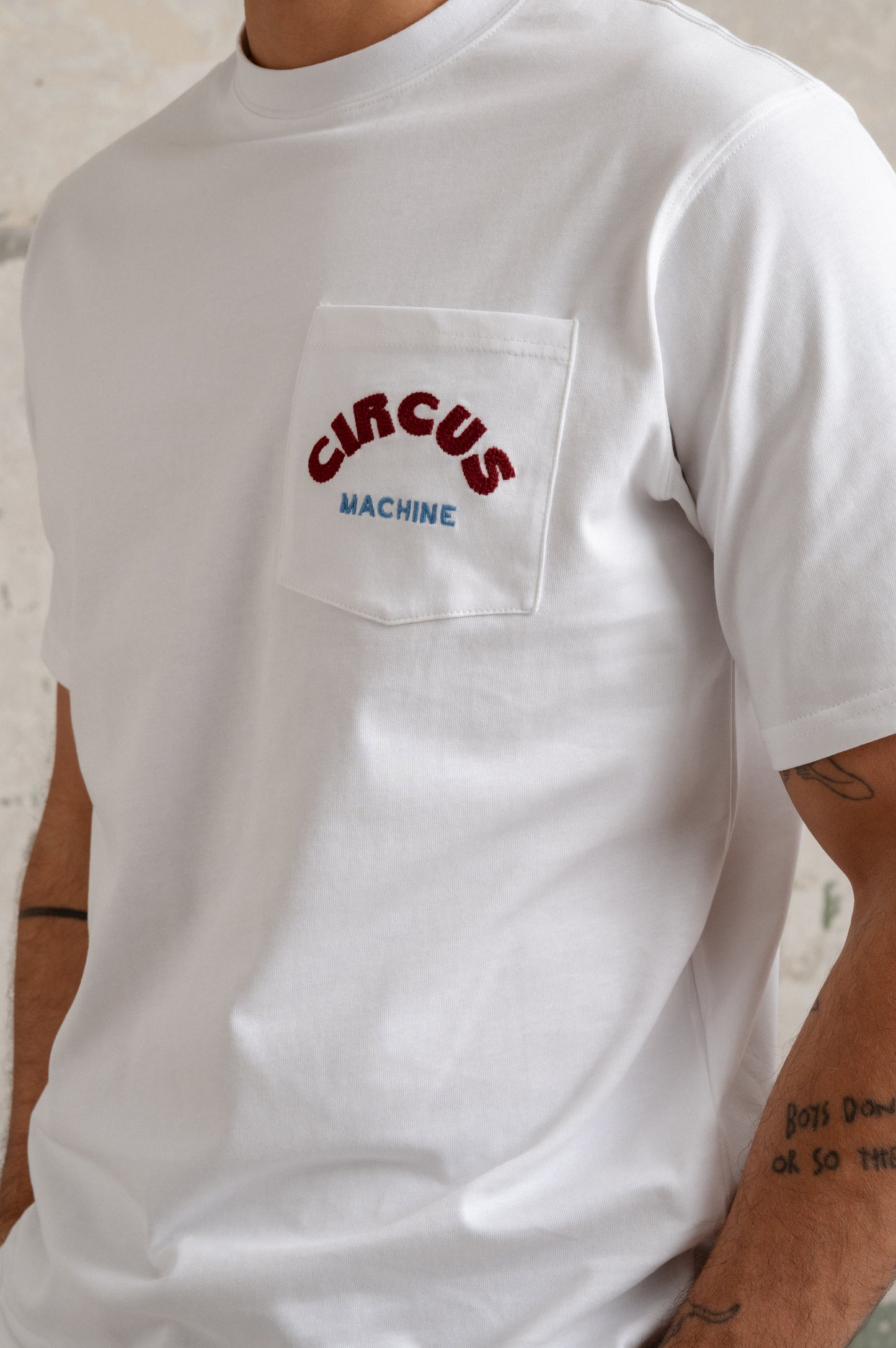Tee White Pocket Embroidery