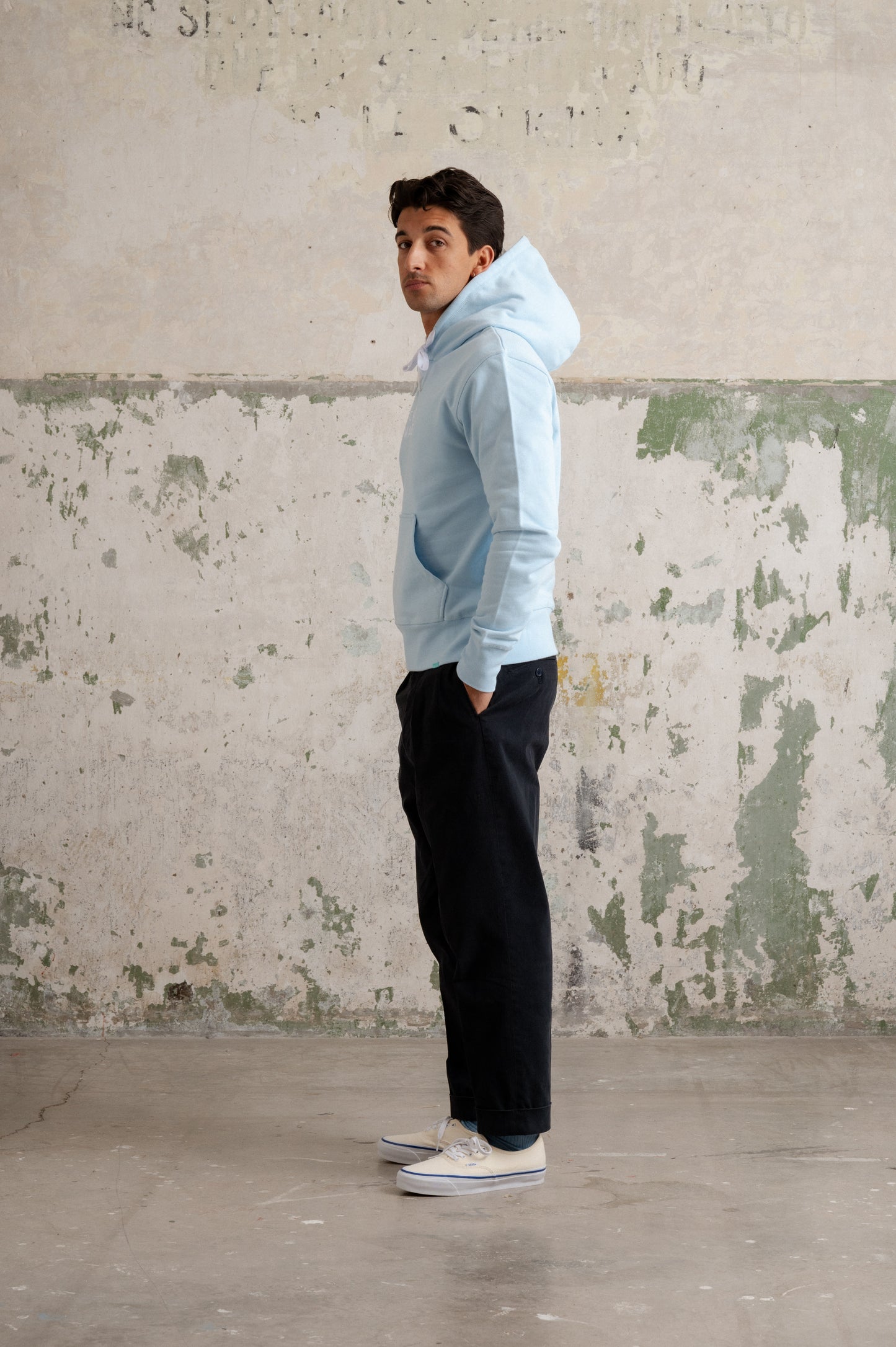Double Pleat Navy Pants