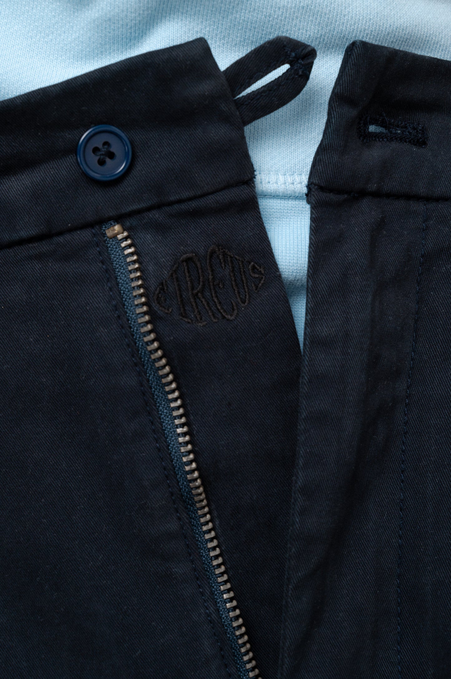 Double Pleat Navy Pants