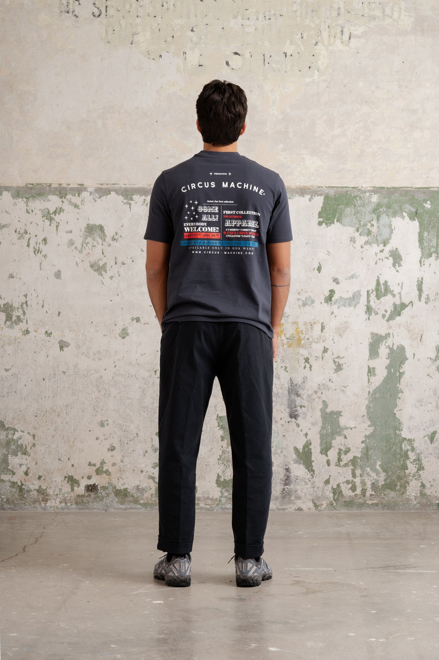 Tee navy Front Patch Back Print