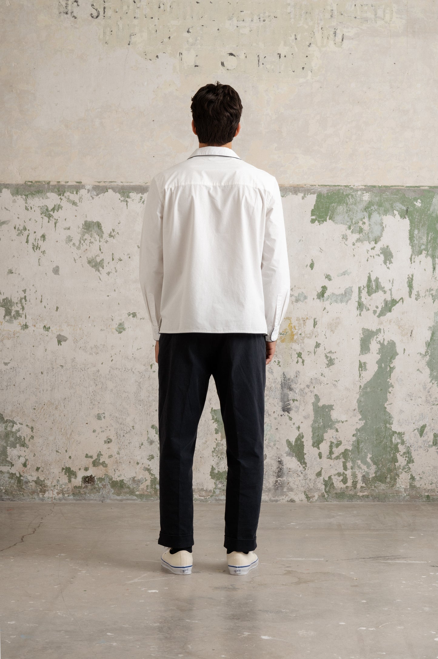 Shirt White Pijama Navy Tape
